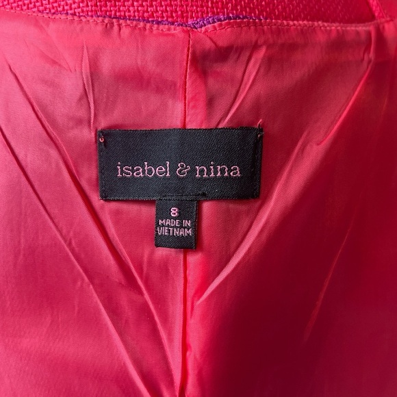 Isabel & Nina Colorblock Sleeveless Summer Knee Length Tweed Shift Dress - Picture 6 of 7